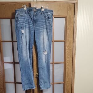 Torrid Light Blue Distressed Boyfriend Straight Vintage Stretch Jeans Size 20T